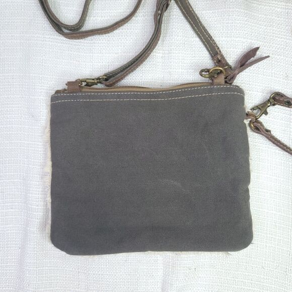 Myra Handbags Dual Strap Small Bag S-1150 NWT Two Tone With Hair Hide - Picture 3 of 10